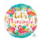 Foil balloon Standard Let's Flamingle, RND, packed, 43 cm