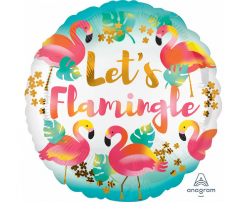 Foil balloon Standard Let's Flamingle, RND, packed, 43 cm Foil balloon Standard Let's Flamingle, RND, packed, 43 cm