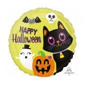 Воздушный шар фольгированный Standard Halloween - Shapes, RND, упакованный
