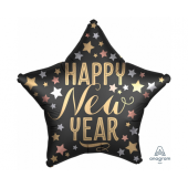 Foil balloon Standard, Star - New Year, packed