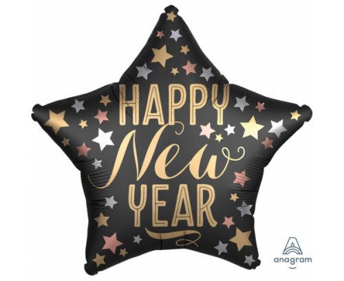 Foil balloon Standard, Star - New Year, packed
