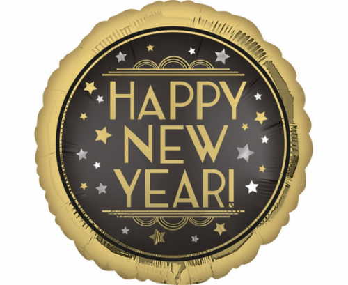 Foil balloon Standard, Vintage Satin New Year, packed