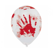 Halloween balloons - Bloody Hands / 6 pcs