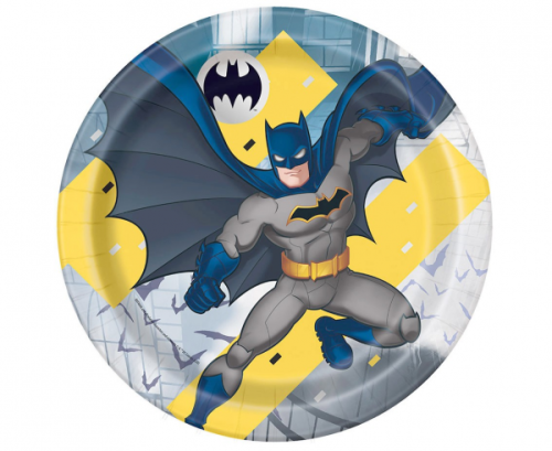 Paper plates Batman, 23 cm, 8 pcs (plastic-free)