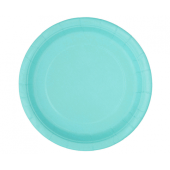 Paper plates, light blue, 23 cm, 8 pcs (plastic-free)