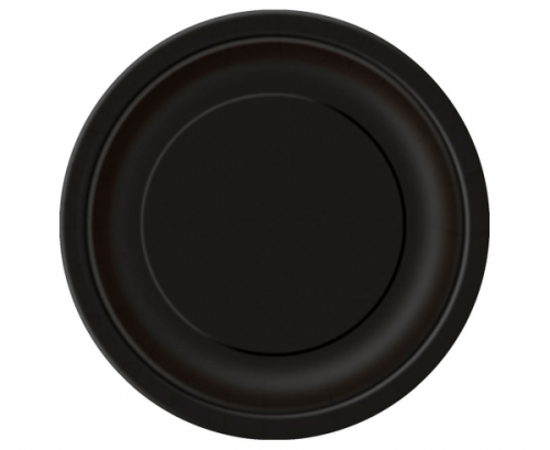 Paper plates, black, size 23 cm, 8 pcs (plastic-free)