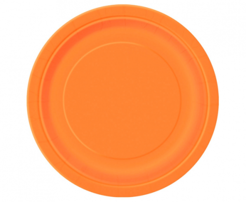 Paper plates, orange, 23 cm, 8 pcs (plastic-free)