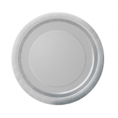 Paper plates, silver, 23 cm, 8 pcs (plastic-free)