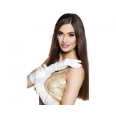 Satin Party gloves, 40 cm, peal colour