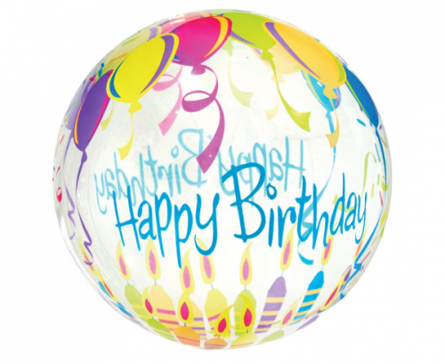 Kristāla balons Daudz laimes dzimšanas dienā, 18&quot;