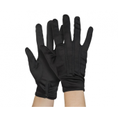 Black gloves with button, short