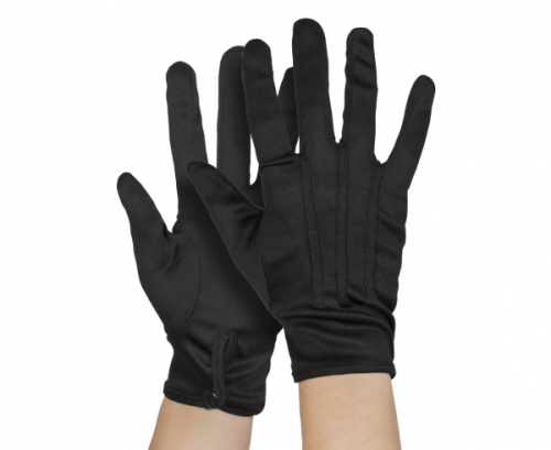 Black gloves with button, short Black gloves with button, short