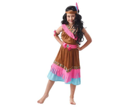 Pastel Indian Girl role-play set (dress, headband, belt, armband), size 110/120