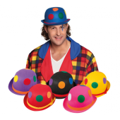 Clown bowler hat, 6 colors