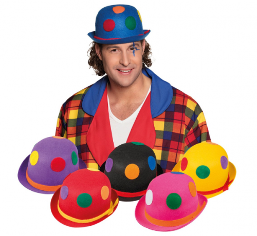 Clown bowler hat, 6 colors