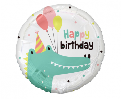 Folija balons Mazais krokodils (Daudz laimes dzimšanas dienā), 18&quot;