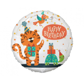 Воздушный шар фольгированный Тигр (С Днем Рождения), 18 &quot;