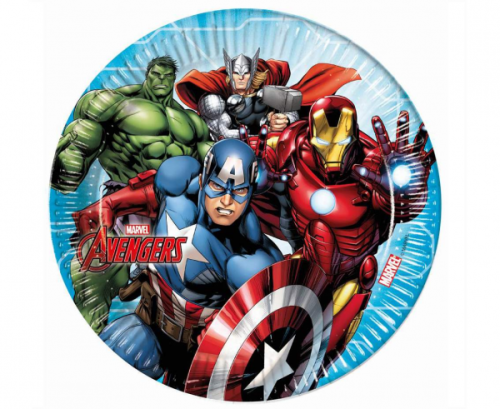 Paper plates Mighty Avengers, next generation (Marvel), 23 cm, 8 pcs (plastic-free)