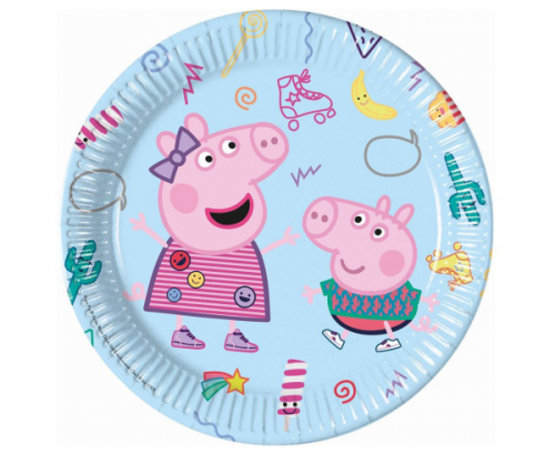 Paper plates Peppa Pig (Hasbro), next generation, 23 cm, 8 pcs (plastic-free) Paper plates Peppa Pig (Hasbro), next generation, 23 cm, 8 pcs (plastic-free)