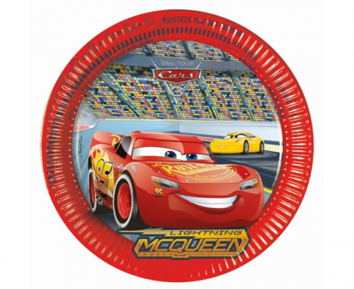 Paper plates Cars 3 (Disney), next generation  23cm, 8 pcs (plastic-free)