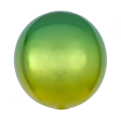 Foil balloon Ombre ball, yellow and green