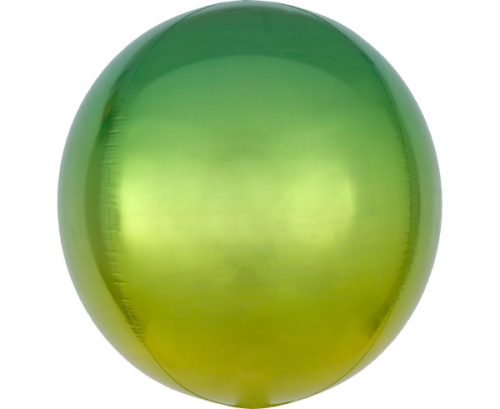 Foil balloon Ombre ball, yellow and green