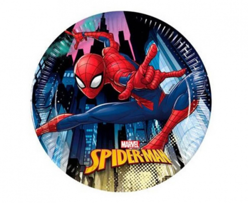 Paper plates Spiderman Team Up (Marvel), next generation, 20cm, 8 pcs (plastic-free)