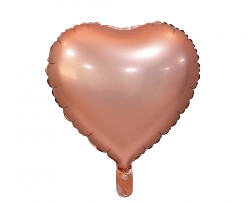 Folijas balons &amp;quot;Sirds&amp;quot;, matēts, rozā-zelts, 18 collas