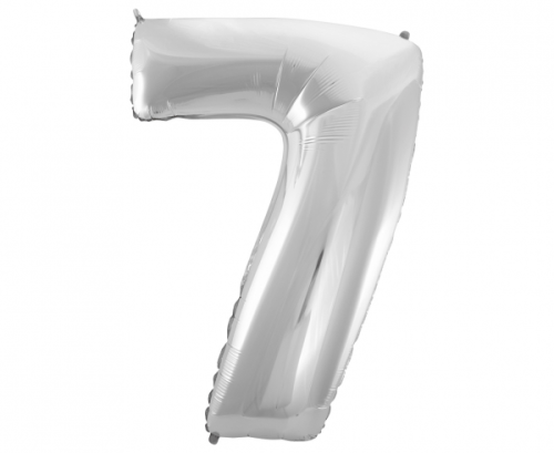 Foil balloon B&C digit 7, silver, 92 cm Foil balloon B&C digit 7, silver, 92 cm