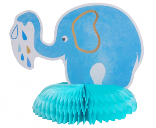 B&G Baby Boy centerpiece - Elephant, light blue, 14 x 18 cm
