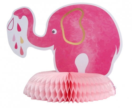 B&G Baby Girl centerpiece - Elephant, light pink, 14 x 18 cm