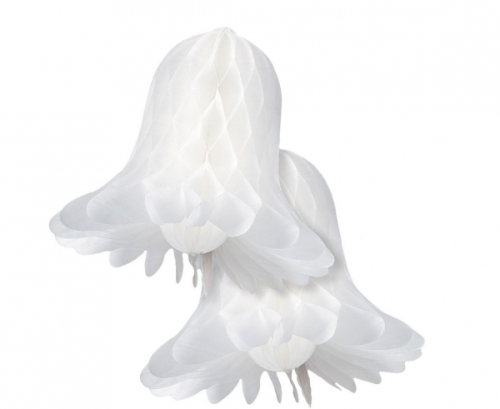 Decorative honeycomb Bells, white, 28 cm, 2 pcs Decorative honeycomb Bells, white, 28 cm, 2 pcs