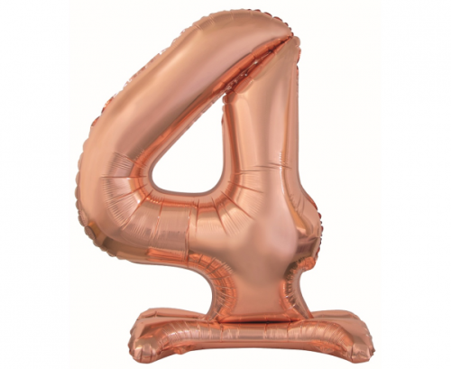 Folija balons B&amp;C, stāvošs cipars 4, rozā zelts, 74 cm