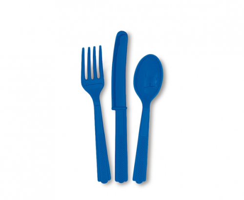 Set 18, pcs. cutlery blue (6 spoons, 6 knives, 6 forks)