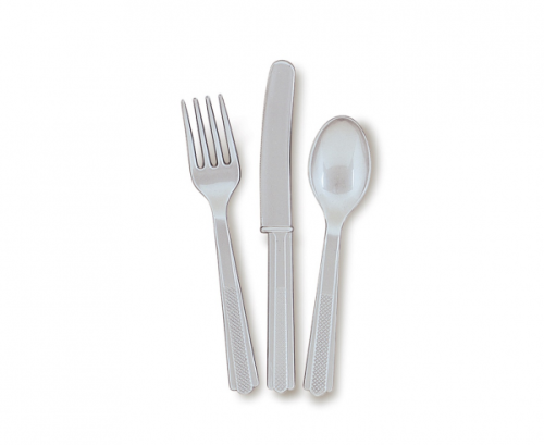 Set 18, pcs. cutlery silver (6 spoons, 6 knives, 6 forks)