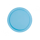 Paper plates, light blue, 18 cm, 8 pcs.