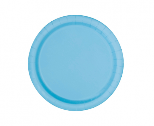 Paper plates, light blue, 18 cm, 8 pcs.