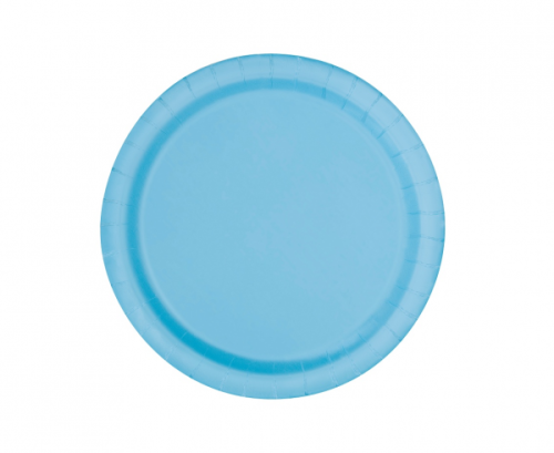 Paper plates, light blue, 18 cm, 20 pcs.