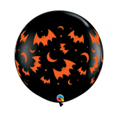 Balon QL 3 ft Flying Bats&Moons Wrap, Onyx Black / 2 szt.