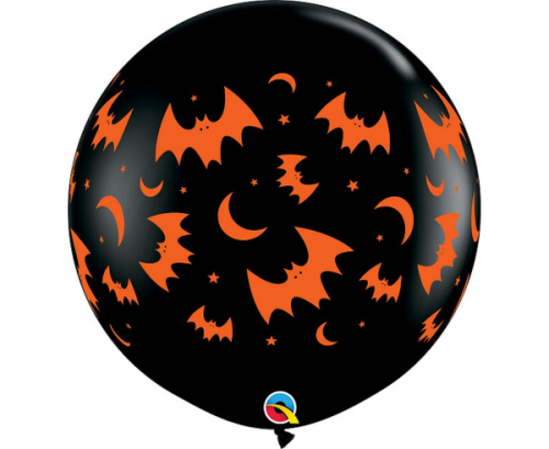 Balon QL 3 ft Flying Bats&Moons Wrap, Onyx Black / 2 szt. Balon QL 3 ft Flying Bats&Moons Wrap, Onyx Black / 2 szt.