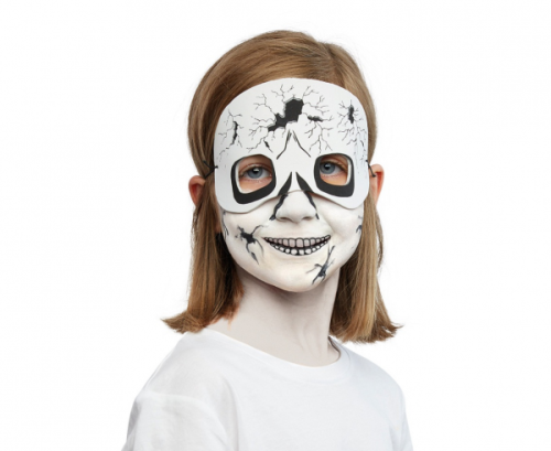 Make-up kit Skull (eye mask, grease face paint, sponge, applicator)