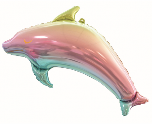 Воздушный шар из фольги Дельфин, цвет радуги, 93 см