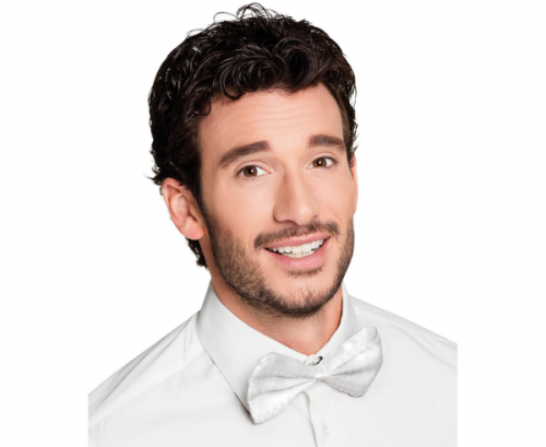 Bowtie with sequins, white Bowtie with sequins, white
