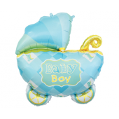 Воздушный шарик из фольги Baby Carriage, синий, 60 см