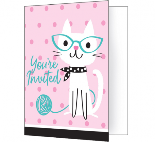 Purrfect Party Invitation Foldover