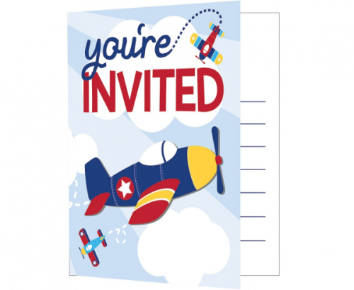 Invitations Lil Flyer Airplane, 8 pcs.