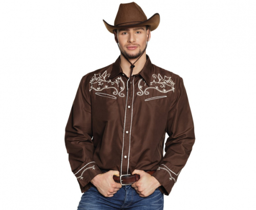 Wild West shirt, brown, size M