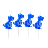 Pick candles Blue Dino , 4 pcs.