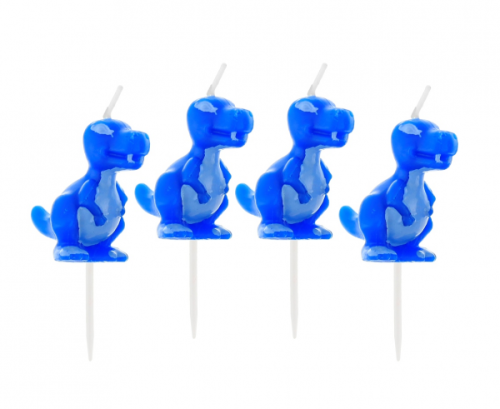 Pick candles Blue Dino , 4 pcs. Pick candles Blue Dino , 4 pcs.