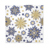 Paper napkins Snow flakes, navy blue, 33 x 33 cm, 20 pcs